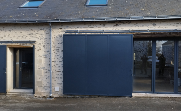 Façade avec ouverture coulissante